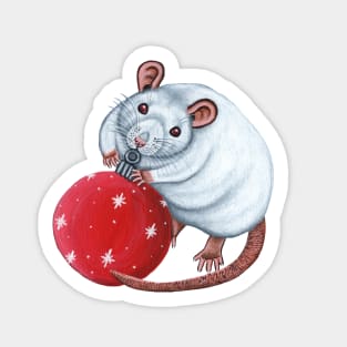 Albino Rat with Bauble Sticker